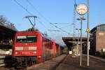br-101-4/884062/br-101-090-9-von-db-fernverkehr BR 101 090-9 von DB Fernverkehr zieht einen PBZ mit noch einer BR 101 und 2 Intercity Wagen durch Hamburg Bergdorf Richtung Hamburg HBF am 14.Februar.2025  