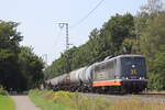 br-151-4/891582/br-161-004-von-hectorrail-zieht BR 161 004 von Hectorrail zieht einen Kesselzug Richtung Magdeburg durch Weddel am 9.08.2025