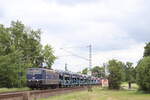 380-bremen--nienburg--hannover/882936/br-181-204-9-von-sel-mit BR 181 204-9 von SEL mit einem Autozug Richtung Bremerhaven durch Bremen Mahndorf am 25.5.2025
