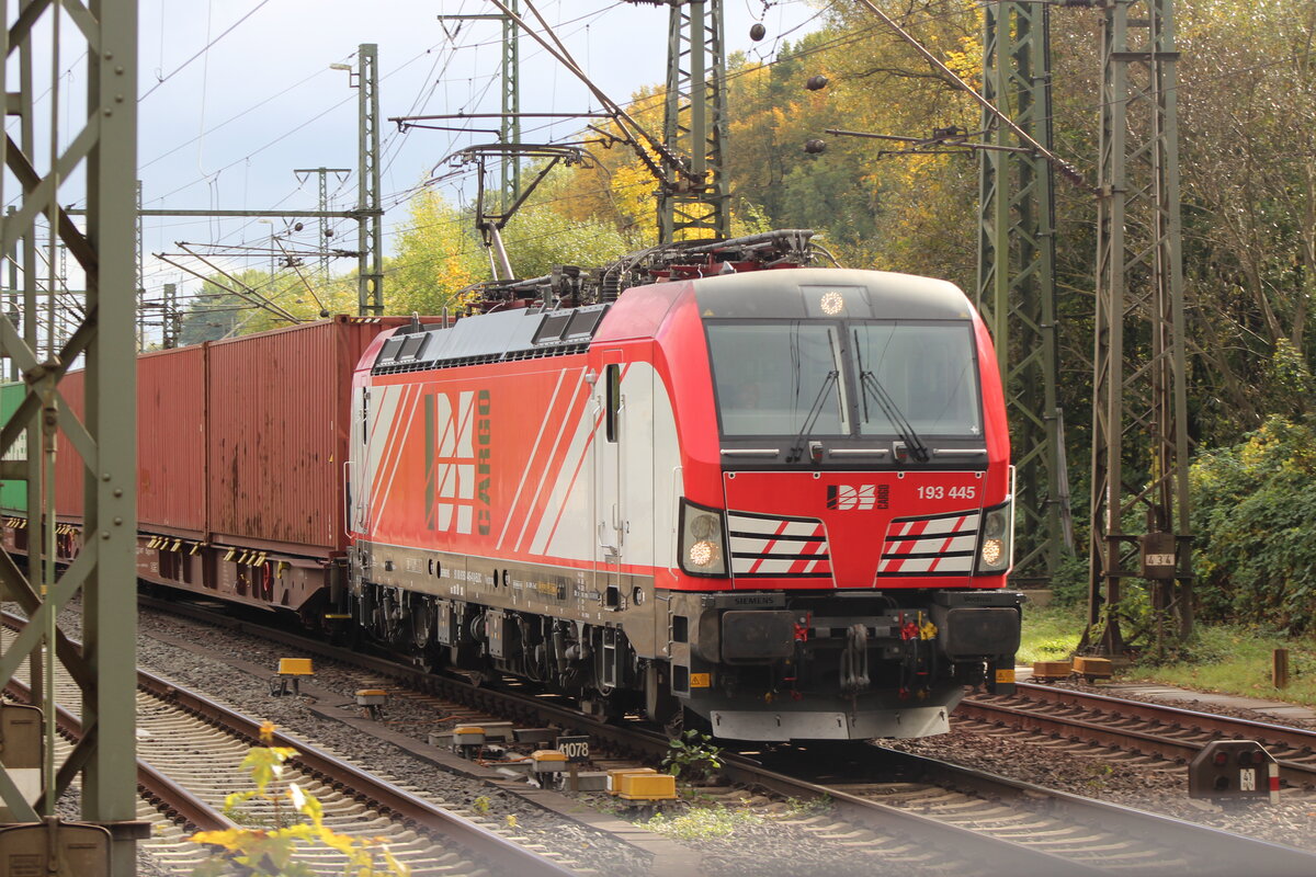 BR 6193 445-4 D-ELOC von DS Cargo mit Containern durch HH-Harburg in -> Hafen. 9.Oktober 2025
