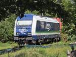 BR 223 152 von Press mit einen Messzug steht in der Hintersten Ecke vom Bahnhof Rastatt.  23.August 2025