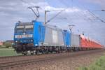 ATLU BR 185 514-7 + BR 185 ???-? mit Erzbomber durch Vöhrum am 14.Mai 2022