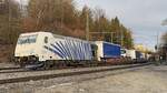 BR 185 661 ( Paul ) von Lokomotion mit KLV-Zug durch Aling -> Rosenheim. 21.12.2024