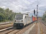 BR 187 306-6 von Railpool mit Containerzug durch HH-Bergedorf -> Tiefstack.