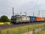 BR 193 754 von ELL mit Containerzug durch Dedensen-Gmmer -> Wunstorf.