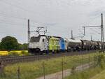 BR 186 295-2 Railpool/Lineas mit Kesselzug durch Dedesen-Gmmer -> Wunstorf. 03.05.2025