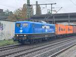 151 078-3 EGP mit Containerzug durch Hamburg-Harburg am 19.10.2024