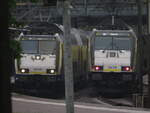 BR 146 506 als (RE3 / ME 82133 Hamburg Hbf -> Uelzen) und BR 146 519 als (RB31 / ME 81630 Lneburg -> Hamburg Hbf) stehen Hamburg Harburg.